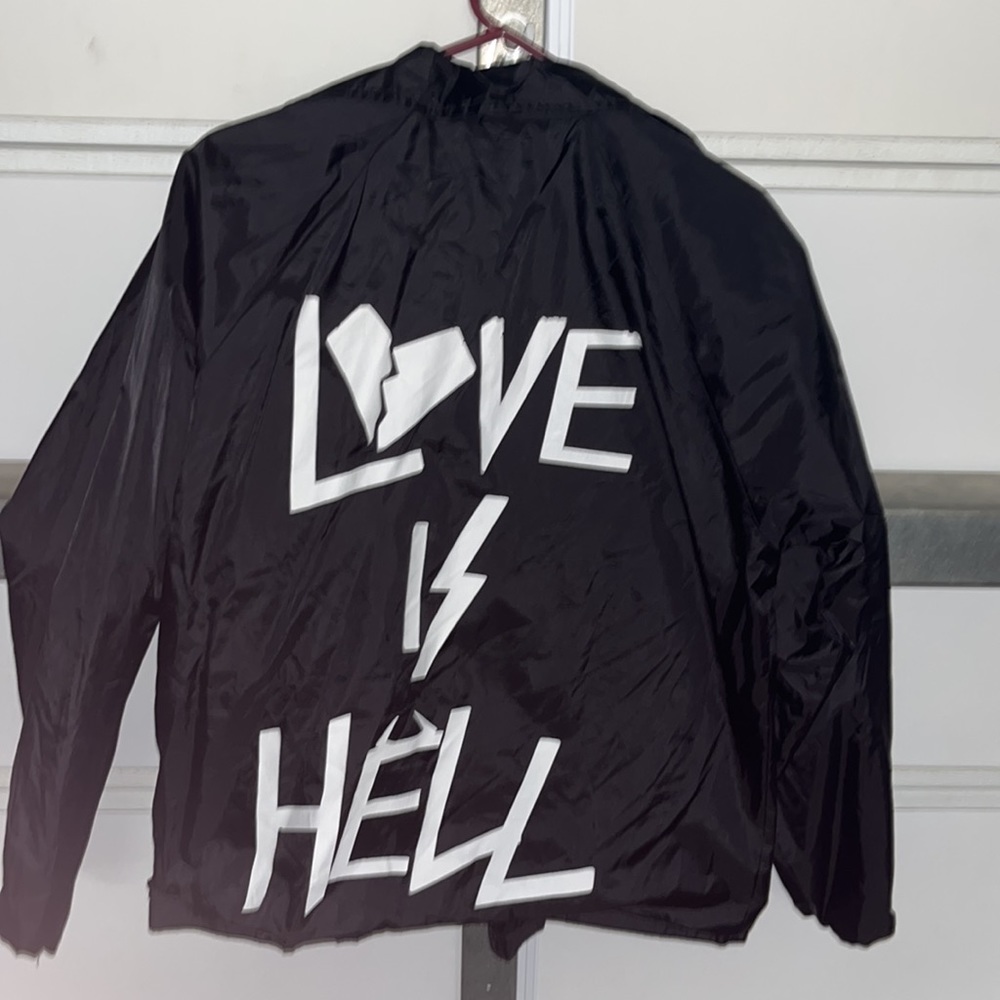 Love is Hell Black Windbreaker